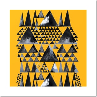 Geo Scandi Black Triangles Posters and Art